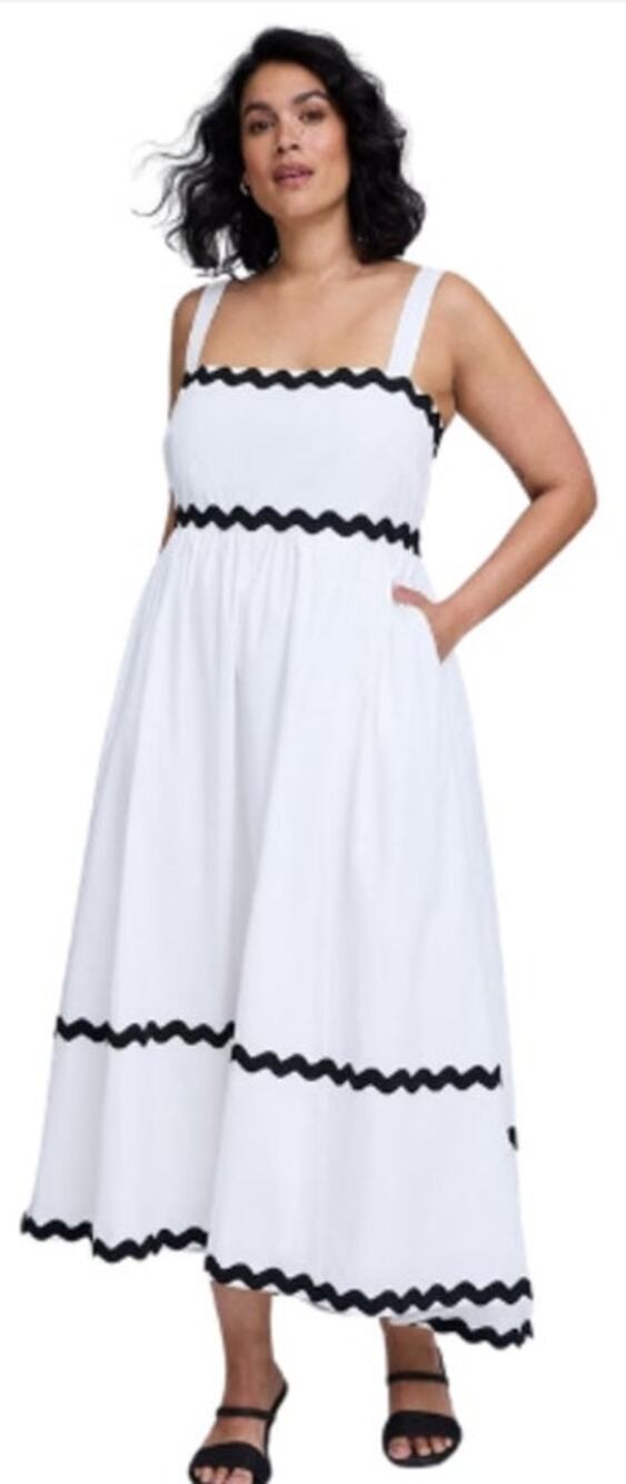 Torrid Belle Isle Maxi Babydoll Poplin Dress Ruffle Strap Size 1 NEW